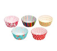 KitchenCraft Confezione da 250 pirottini per cupcake, stampe floreali e a righe assortite, carta, multicolore, 7 cm