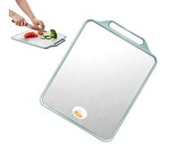 Kitchen Cutting Board - Stainless Steel Board for Home Cooking | Double -Sided Chopping Mat, Handle Design, Multifunctional Use for Meat Vegetable Bread Fruits, Commercial Camping