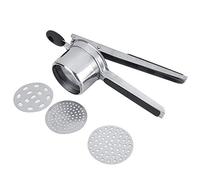 Kitchen Detachable Stainless Steel Handheld Potato Presser Ricer 3 Replaceable Filter Meshes for Custom Thickness Food Grade Rustproof Masher for Potatoes Vegetables Fruits