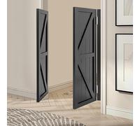 Kitchen Double Saloon Swinging Doors Top Interior Partition Cafe Doors Premium Pine Wood with Hinges & Hardware Kit for Hallway Kitchen Bar Pub Entrance (Black)