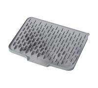 Kitchen Drain Pad, Silicone Insulation Dish Drying Mats, Heat Resistant Tilted Water Mat for Restaurant Hotel Sink Counter, Non-Slip Kitchen Work Area Pads, Black, Gray