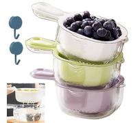 Kitchen Dual-Layer Draining Basket with Handle, 2 In 1 Multifunctional Fruit And Vegetable Washing Bowl, Fruit Drainer Container with Strainer (3pcs)