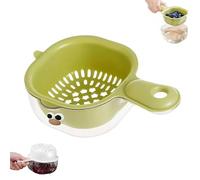 Kitchen Dual Layer Draining Basket with Handle, 2025 New Fruit Cleaner Bowl, Lock Design, Multipurpose Fruit Washing Bowl with Strainer for Kitchen (Green)