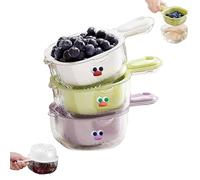 Kitchen Dual Layer Draining Basket with Handle, 2025 New Fruit Cleaner Bowl, Lock Design, Multipurpose Fruit Washing Bowl with Strainer for Kitchen (Mix)