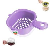 Kitchen Dual Layer Draining Basket with Handle, 2025 New Fruit Cleaner Bowl, Lock Design, Multipurpose Fruit Washing Bowl with Strainer for Kitchen (Purple)