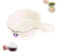 Kitchen Dual Layer Draining Basket with Handle, 2025 New Fruit Cleaner Bowl, Lock Design, Multipurpose Fruit Washing Bowl with Strainer for Kitchen (White)