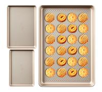 Kitchen Everyday Cooking Apartment Gathering | Baking Pans Set,Nonstick Carbon Steel Baking Sheets | 3 Pieces Half Quarter Jelly Roll Bakeware Equipment | Everyday Cooking Bakeware