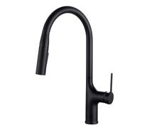 Kitchen Faucet Brass Deck Mounted Hot And Cold Water Single Handle Pull out Mixer Two Function Pull out Taps,V62,Black