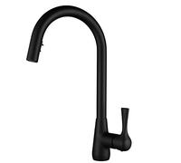 Kitchen Faucet with Pull Down Sprayer,Brass Single Handle Kitchen Sink Faucet,2-Function Pull Out Kitchen Sink Taps with Hot and Cold Water,Orb (Chrome)