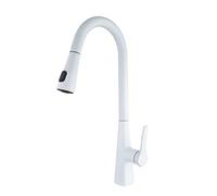 Kitchen Faucet with Pull out Spray, Kitchen Sink Mixer Faucets Brass Swivel Hot And Cold Water Single Hole Display Temperature Pull out Kitchen Mixer Faucet-Chrome