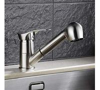 Kitchen Faucets 360 Degree Swivel Pull out Kitchen Sink Faucet Water Saving Polished Black Basin Crane Mixer Brass Tap Single Handle Deck Mounted,Brushed Nickel