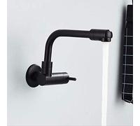 Kitchen Faucets Brass Chrome/Black Wall Mounted Bathroom Mop Slot Tap 360 Degree Swivel Outdoor Balcony Single Cold Taps 2 Black B Heavy Duty