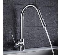 Kitchen Faucets Chrome Pull out Kitchen Tap with Aerator Single Hole Handle Swivel 360 Degree Water Mixer Tap Gold Single Handle Deck Mounted,Chrome
