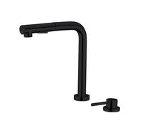 Kitchen Faucets Pull out Kitchen Mixer Faucet Brass Swivel 2-Hole Hot And Cold Water Kitchen Sink Faucet-Black