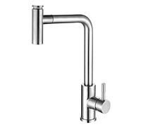 Kitchen faucets with Pull Down Sprayer Faucet, Commercial Single Handle Swivel, Hot And Cold, 304 Stainless Steel-Brushed A