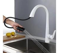 Kitchen Faucets with Pull out Spray, Kitchen Mixer Faucet Stainless Steel Retractable Swivel Sink Faucet-Brushed
