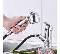Kitchen Faucets with Pull Out Spray Rotating Hot and Cold Brass Telescopic Kitchen Sink Faucet-Chrome