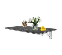 Kitchen Fold Down Table Wall Mounted Folding Table for Home Laundry Room Office Workstation Study Work Bench And Kitchens (Black 31.5 * 15.75in)