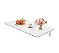 Kitchen Fold Down Table Wall Mounted Folding Table for Home Laundry Room Office Workstation Study Work Bench And Kitchens (White 31.5 * 15.75in)