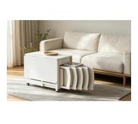 Kitchen Folding Space Saving Dining Table With Hidden Storage And 4 Chairs,