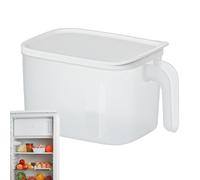 Kitchen Fridge & Cupboard Storage Containers - Clear Refrigerator Tubs | Fridge Storage Box with Handles | Fruit Container For Refrigerator With Lid And Handle Ice Bin | Fridgê Organizer Bin