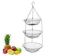 Kitchen Fruit Basket Vegetable Organizer | Fruit Basket for Food Snack | 3 strati Iron Holder Storage Organizer for Bread Potato Onion Gardening Tools Bathroom Garden Yard Pantry Organization