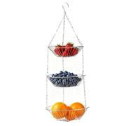 Kitchen Fruit Basket Vegetable Organizer | Fruit Basket For Food Snack | 3-Tier Iron Holder Storage Organizer For Bread Potato Onion Gardening Tools Bathroom Garden Yard Pantry Organization