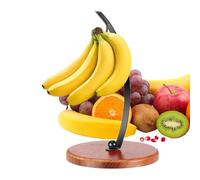 Kitchen Fruit Stand, Hanging Banana Rack, Multipurpose Hook Holder with Anti Slip Base, Strong Metal Storage Organizer, Elegant Modern Design Piece, Countertop Organizer for Keys and Jewelry