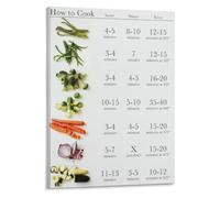 Kitchen Guide Poster Vegetable Cooking Times Saute Steam Roast Chart | Master three essential cooking techniques with exact timings for dozens of common(Unframed,12x18inch(30x45cm))