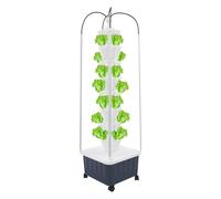 Kitchen Hydroponics Growing Indoor Garden 40Pods Herb Garden Kit Indoor with LED Grow Light Fresh Herbs Vegetables Hydroponic Planter for Home Kitchen Office (White)