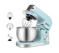 Kitchen in the box - Frullatore a terra, miscelatore elettrico piccolo da 3 l, frullatore portatile leggero a 6 velocità per l'uso quotidiano con frusta per uova, gancio per impasto, frusta piatta