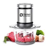 Kitchen in the box Mini Food Processors,400W Powerful Mini Meat Grinder & Food Chopper,Electric Vegetable Chopper with One 3 Cup Bowl & S Blades for Meat/Fish/Vegetable/Baby Food,3cup(1bowl)