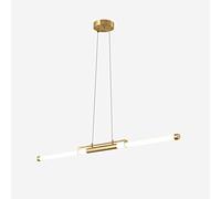Kitchen Island Pendant Light LED Linear Strip Chandelier Ceiling Lamp, Minimalist Hanging Lighting Fixtures 3 Color Mode Chandeliers for Dining Room Office Bedroom