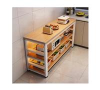 Kitchen Island, Tavolo multiuso a più livelli, con ripiani aperti, per microonde e forno, versatile per sala da pranzo, casa, bar (120 x 40 x 80 cm)