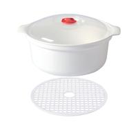 Kitchen Microwave Steamer, Cooking Containers With Lid, Anti Scaldare Anti Slip Handle For Easy Use, Noodles gnocchi Bread Vegetable Steaming Tool, Home Microwave Cooking Accessory