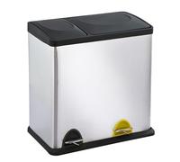 KITCHEN MOVE 958048B Come Raccolta differenziata Contemporaneo Acciaio Inox Spazzolato e in Polipropilene - 48 x 27 x 49 cm