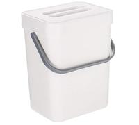 KITCHEN MOVE Boden - Pattumiera da tavolo in plastica, 5 l, con manico in bambù