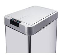 KITCHEN MOVE Coperchio della Spazzatura Automatico Rettangolare Modello Silverlake Cromo, ABS, Inox, 26x43xH10cm