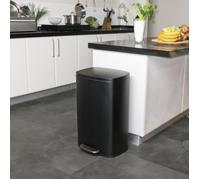 KITCHEN MOVE Pattumiera da cucina a pedale - Acciaio inox spazzolato Nero opaco - 50L - ADMIRAL