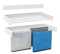 KITCHEN MOVE Stendibiancheria da parete, stendibiancheria da parete, stendibiancheria, pieghevole, per interni ed esterni, 100 cm, bianco