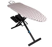 Kitchen Move Tavolo da stiro pieghevole CLEVER in alluminio 137x45 H92cm con poggia ferro e riposa centrale vapore e roulette