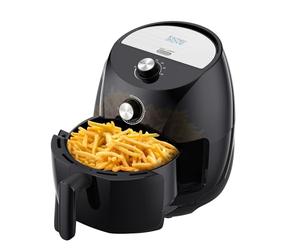 Kitchen Move Tornado elettrico senza olio, friggitrice ad aria calda, 3,5 l, 1400 W, veloce in un solo tocco, con timer con Consiglio di cottura, 3,5 litri, nero