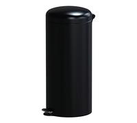 KITCHEN MOVE Urban-Pattumiera da Cucina a Pedale, 30 l, Colore: Nero, Ø29 x H66 cm, in Acciaio Inox, con Secchio, Inossidabile ABS, 29 cm