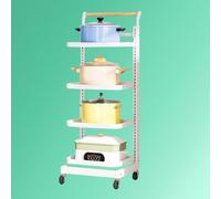 Kitchen nizer Carrello pieghevole leggero in metallo con 4 ripiani per dessert per dispensa e armadietto, soluzione salvaspazio per la cucina