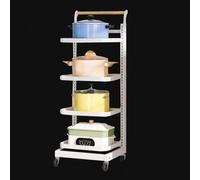 Kitchen nizer per pentole e padelle Cassetto salvaspazio Scaffale in metallo bianco - 4x4 tavole efficiente armadio nizer per la gestione dello spazio della cucina