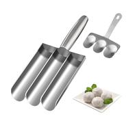 Kitchen Polpette Maker, Macchina per Polpette Antiaderenti, DIY Polpette Fare Strumenti, Macchina per Polpette Tripla, per Gelato Gamberetti Stampi Scorrevoli (Tre Tubi)
