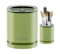 Kitchen Rotating Knives Holders - Round Knife Block, Knife And Cutlery Organizer, Countertop Knives Storage Holder With Draining Tray Kitchen Cutlery Holder For Scissors, Spatulas, Chopsticks