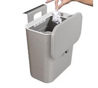 Kitchen Rubbish Can - Hangable Trash Bin | Large-diameter Garbage Container with Lid, Hangable and No-drill Installation, Ideal For Kitchen Waste, Home Organization, Easy Cleaning