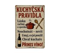 Kitchen Rules Love Begins at The Stove If You Don't Like It Targa in metallo retrò, decorazione da parete per casa, bar, caffetteria, poster in metallo 20,3 x 30,5 cm