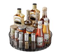 Kitchen Seasoning Organizer, Rotating Storage Rack, 8.27x1.57x1.57 Inches Multifunctional Spices Shelf, Turntable Condiment Stand, 2 Tier Countertop Tray, Ideal for Pantry, Home, Cabinet